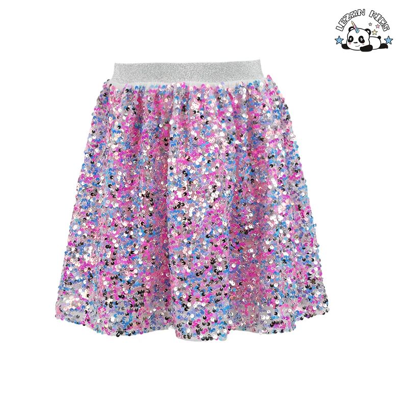 LEZONKIDS - OEM Customizable Fashion Casual Designs Summer Breathable Tulle Sequin Short Skirts